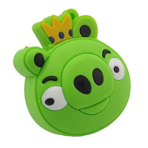 2GB Stylish Rubber Pig Design USB Flash Drive - Green