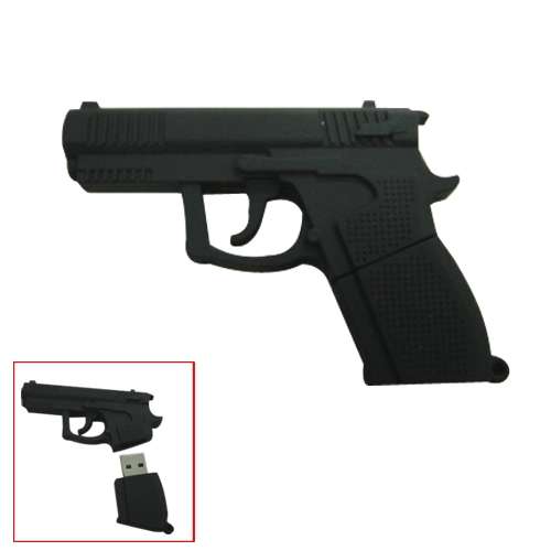 2GB Gun Design Transforming USB Flash Memory Black