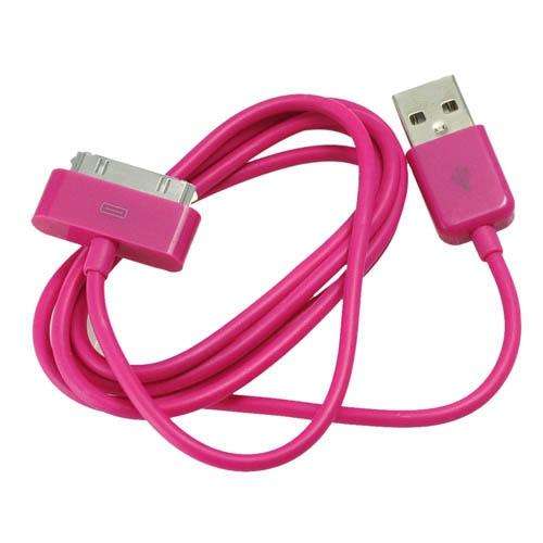 USB Data Sync Charger Cable for iPhone 4G/3G/3GS/iPod Touch/iPod Nano/iPad - Purple/Red