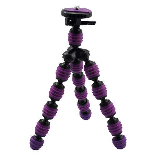 Flexible Hard Plastic Ball Leg Mini Tripod Purple