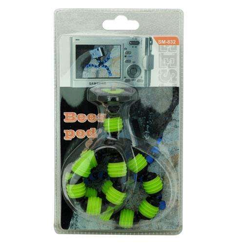 Flexible Hard Plastic Ball Leg Mini Tripod Green