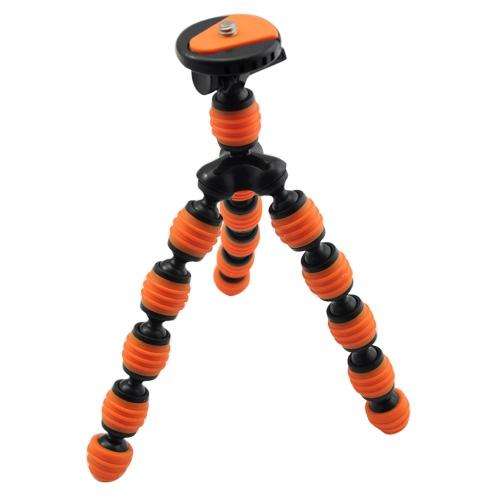 Flexible Hard Plastic Ball Leg Mini Tripod Orange