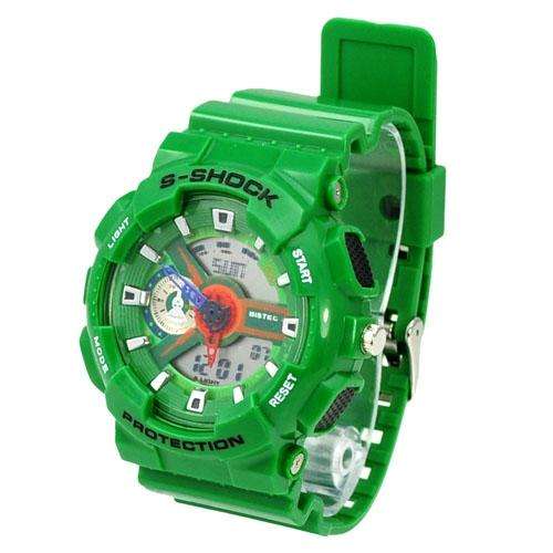 Fashion Multi-functional EL Light 30M Waterproof Dual Time Analog Digital Stop Sports Watch
