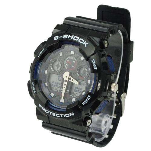 Fashion Multi-functional EL Light 30M Waterproof Dual Time Analog Digital Stop Sports Watch