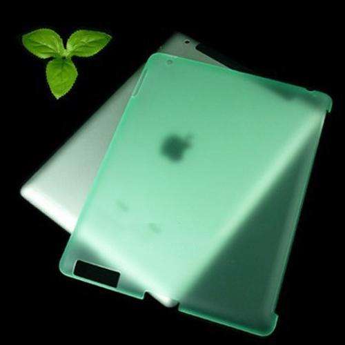 Clear Hard Rubber Anti-slipping Crystal Back Case Back Protective Cover for iPad2-Green