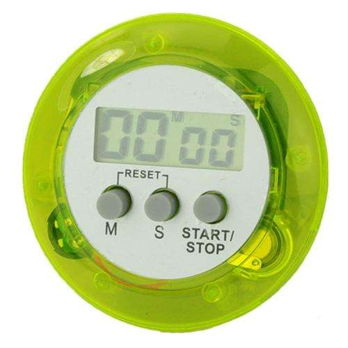 Mini Digital LCD Kitchen Count Down Clip Timer Green