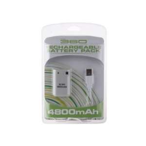 4800mAh Ni-MH Battery with USB Charging Cable for XBox 360 Controllers
