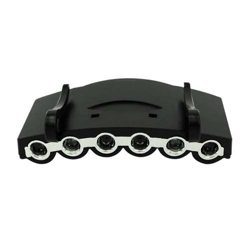 Black 6 LED Clip for Cap Hat Headlamp Torch Flashlight