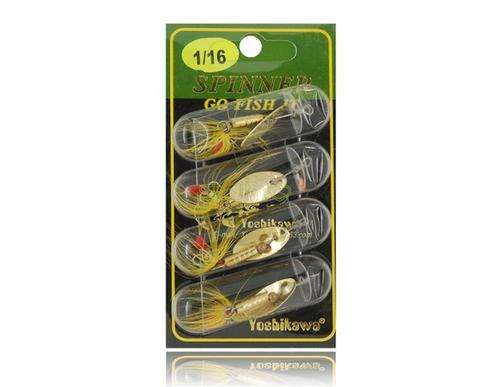 Yoshikawa 1/16 Shining Spinner Fishing Bait Minnow Lure with Sharp Hooks for Lure Fishing (Golden)
