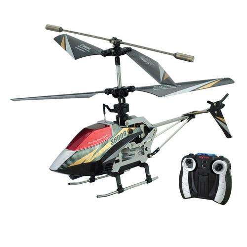Toy Indoor Helicopter with Gyro/RC/IR Light/4 Channel/USB Rechargeable-Red and black