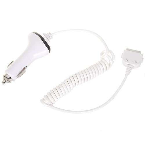 White Car Charger for 9.7" Apple iPad (2000mA)