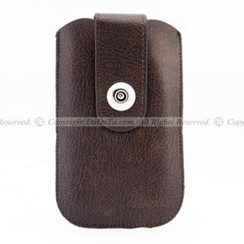 Flip Leather Universal Phone Case with Button for Blackberry Iphone 3G/4G - Brown , CRAZY!!
