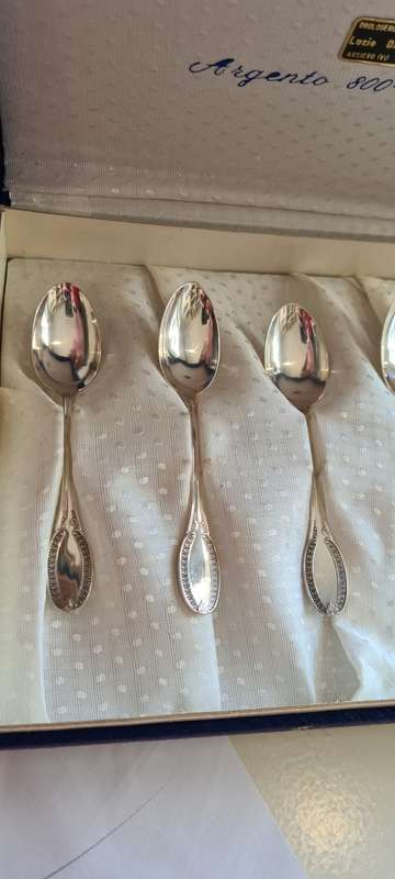 6 Small Silver Spoon Set - Argento 800