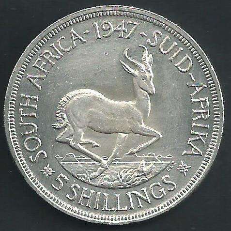 1947 - Five Shillings / Crown. - EF condition as per scan.
