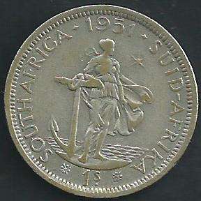 1951 - Shilling /  1/-  - as per scan.