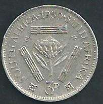 1950 - Threepence / Tickey - as per scan