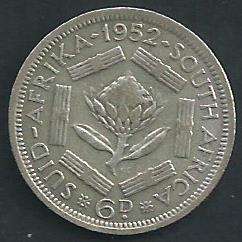 1952 - Sixpence / 6 d - as per scan.