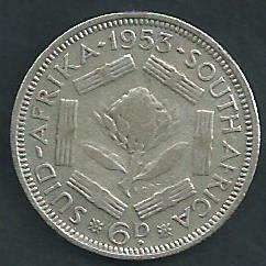 1953 - Sixpence /  6 d - as per scan.