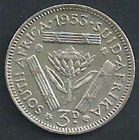 1953 - Threepence / Tickey - as per scan.