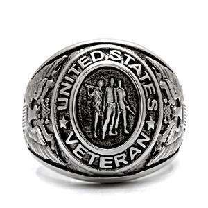 AWESOME VETRANS MENS SOLID STAINLESS STEEL RING
