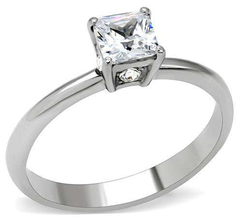 STUNNING STAINLESS STEEL SIMULATED DIAMOND LADIES RING