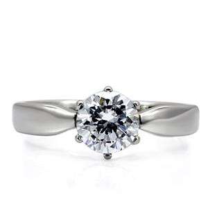 STUNNING STAINLESS STEEL SIMULATED DIAMOND LADIES RING