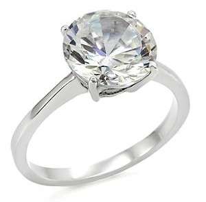 STUNNING STAINLESS STEEL SIMULATED DIAMOND LADIES RING