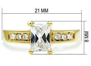 STUNNING YELLOW GOLD PLATED SIMULATED DIAMOND LADIES RING