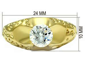 STUNNING  YELLOW GOLD PLATED SIMULATED DIAMOND MENS RING