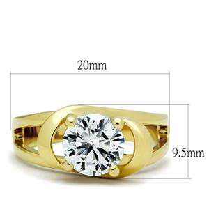 STUNNING YELLOW GOLD PLATED SIMULATED DIAMOND LADIES RING