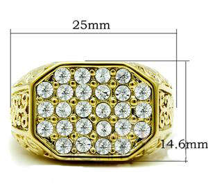 YELLOW GOLD PLATED SIMULATED DIAMOND RING