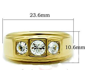 YELLOW GOLD PLATED SIMULATED DIAMOND RING