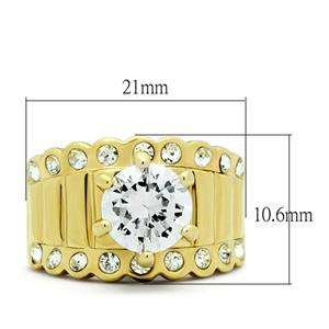 STUNNING YELLOW GOLD PLATED SIMULATED DIAMOND LADIES RING