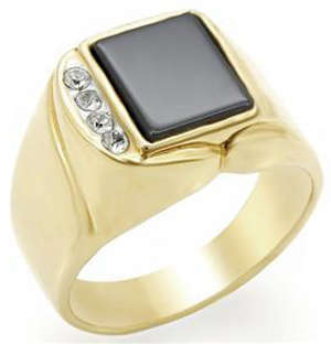 YELLOW GOLD PLATED SIMULATED DIAMOND RING