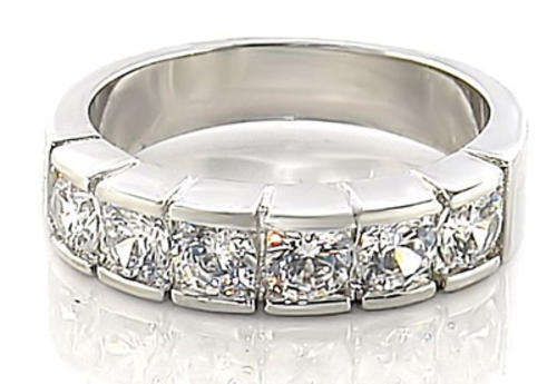 18K WHITE GOLD PLATED SIMULATED DIAMOND LADIES RING