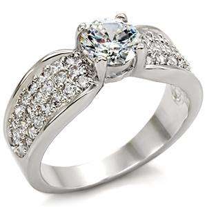 18K WHITE GOLD PLATED SIMULATED DIAMOND LADIES RING