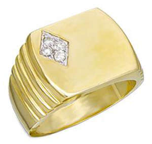 YELLOW GOLD PLATED SIMULATED DIAMOND RING