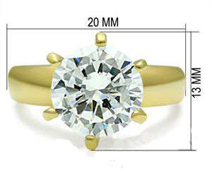 STUNNING YELLOW GOLD PLATED SIMULATED DIAMOND LADIES RING