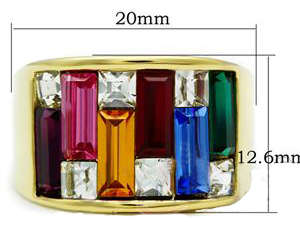 STUNNING YELLOW GOLD PLATED SIMULATED DIAMOND LADIES RING