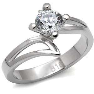 STUNNING STAINLESS STEEL SIMULATED DIAMOND LADIES RING