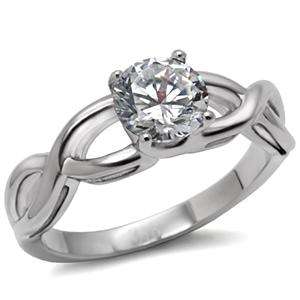 STUNNING STAINLESS STEEL SIMULATED DIAMOND LADIES RING