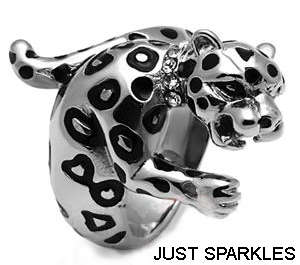 STUNNING STAINLESS STEEL SIMULATED DIAMOND LADIES RING