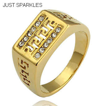 18K YELLOW GOLD PLATED SIMULATED DIAMOND RING