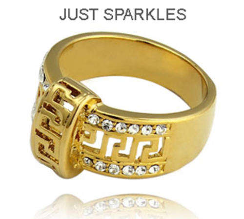18K YELLOW GOLD PLATED SIMULATED DIAMOND RING