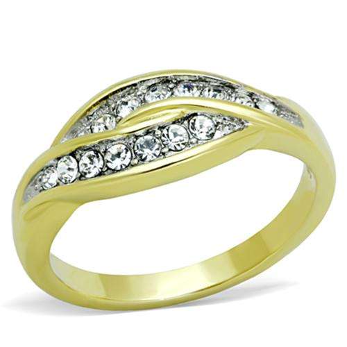 STUNNING  YELLOW GOLD PLATED SIMULATED DIAMOND LADIES RING