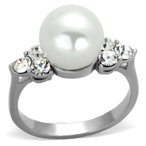 STUNNING STAINLESS STEEL SIMULATED DIAMOND LADIES RING