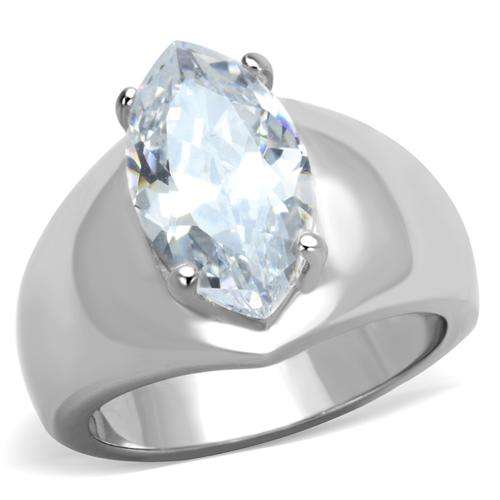 STUNNING STAINLESS STEEL SIMULATED DIAMOND LADIES RING