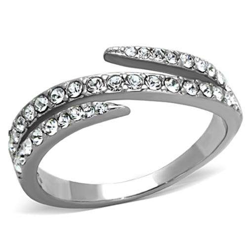 STUNNING STAINLESS STEEL SIMULATED DIAMOND LADIES RING