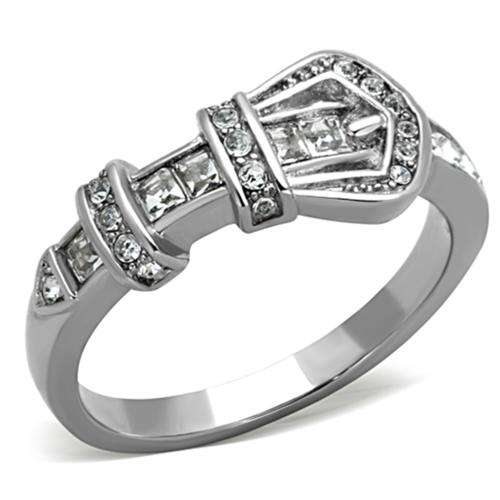 STUNNING STAINLESS STEEL SIMULATED DIAMOND LADIES RING