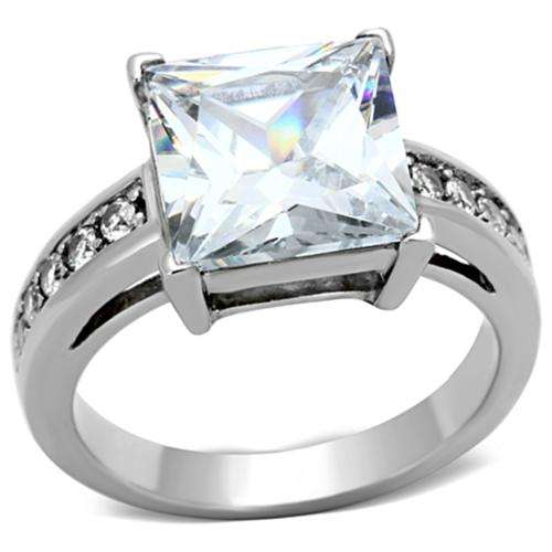 STUNNING STAINLESS STEEL SIMULATED DIAMOND LADIES RING